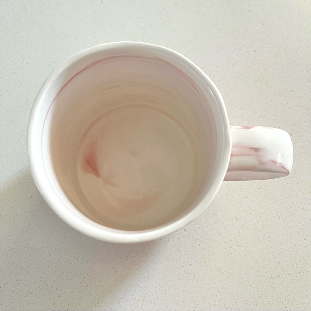 Anthropologie Marble Pink Initial Monogram Mug Tea Coffee - Picture 3 of 9